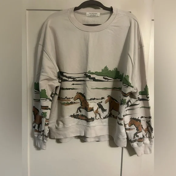 Horse Print Sweatshirt Free People - Picture 1 of 4